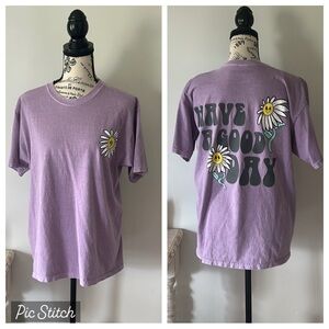 Chemistry Flower Smiley Have a Good Day Graphic Tee Shirt Women's size L